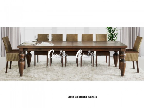 Conjunto Mesa de Jantar Paris Alemanha com 12 Cadeiras 2.80 x 1.10 Retangular